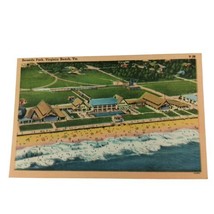 Virginia Beach Virginia Seaside Park Aerial View Vintage Linen Postcard  - £3.58 GBP