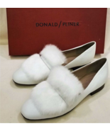 Donald Pliner Lilian White Leather Loafer Shoes Sz-9.5M - £97.71 GBP