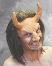 Devil Half Mask Horns Demon Lucifer Krampus Ugly Scary Halloween Costume... - £49.27 GBP