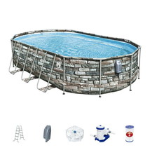 Above Ground Swimming Pool Set 20&#39; x 12&#39; x 48&quot; Power Steel Comfort Jet O... - $1,020.70