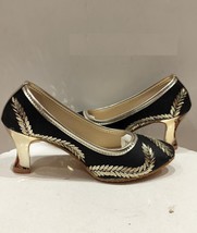 Womens Pencil heel beeds embellished fashion mules US Size 5-11 Black Gold - £31.23 GBP