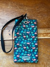 Green Leaves &amp; Pink Flamingo Insulated Chums Bottle Holder w Black Strap... - £8.99 GBP