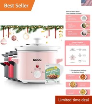 Health-Conscious Slow Cooker with 5 Free Liners - Pink Stainless Steel D... - $40.50