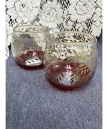 Ganz CANDLE Round Holly Christmas Tea Lite Glass Holder Set of 2 - $6.93