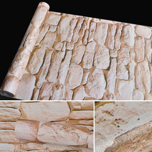 33Ft Wallpaper 3D Stone Embossed Brick Waterproof Self Adhesive Wall Stick Decor - £18.10 GBP