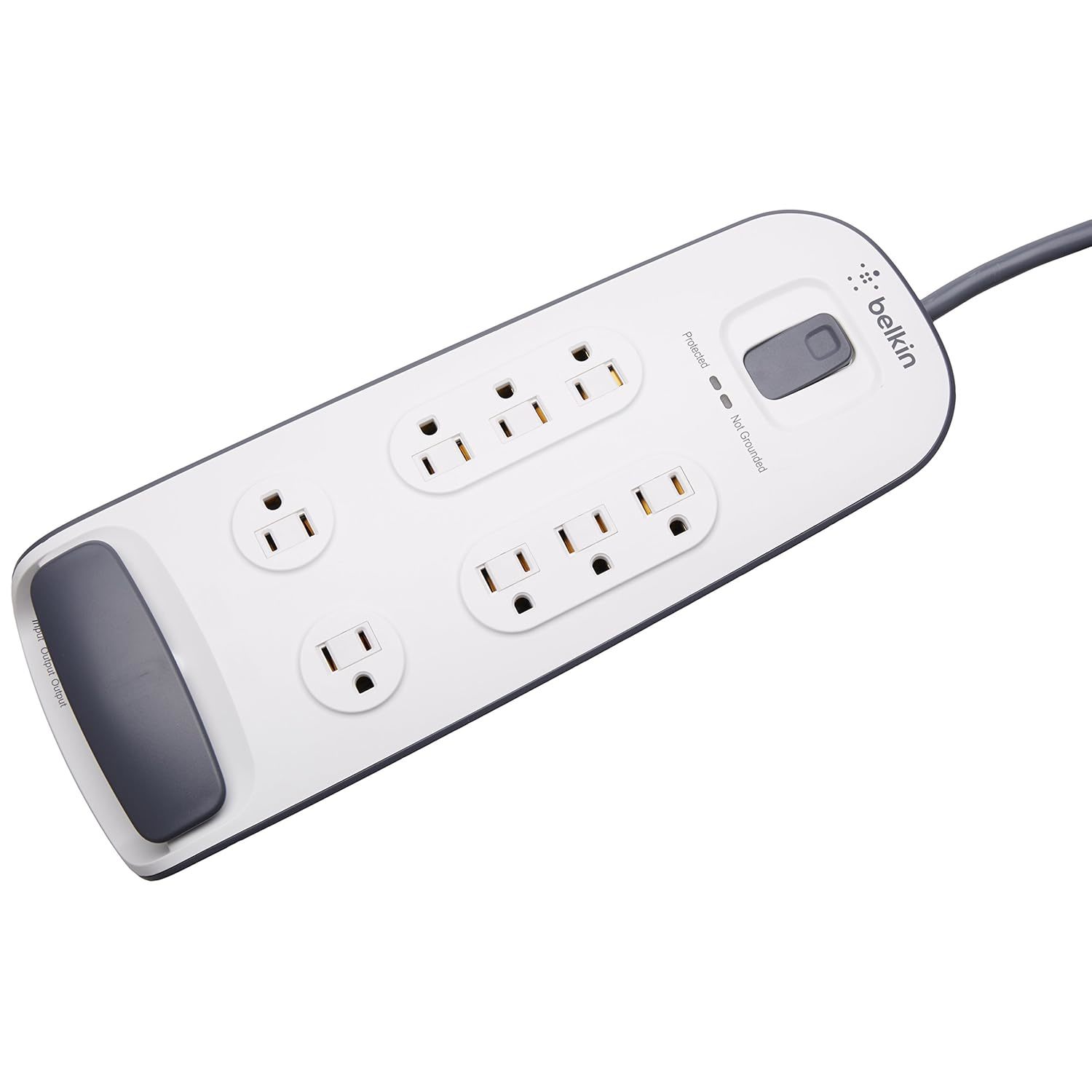 Belkin 8-Outlet Surge Protector with Telephone Protection, 6ft Cord, White