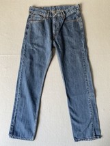 Levi&#39;s 505 Jeans Mens 32x30.5 Blue Regular Fit Straight Leg Tag 32x32 - $24.62