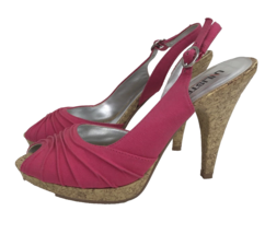 Unlisted By Kenneth Cole Hot Pink Party Lounge Peep Toe High Heel Pumps Size 7 - £31.96 GBP