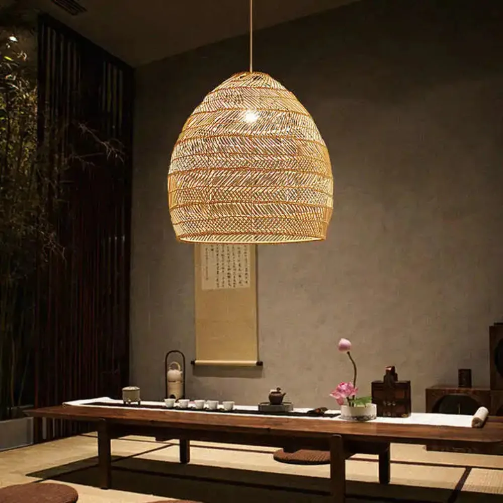 Natural Bamboo Wicker Lampshade Lamp Covers Shades Frames Decoration Liv... - $56.10+
