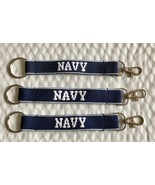 NAVY Personalized Embroidered key Strap Key Ring keychain W/ Clasp - £7.72 GBP