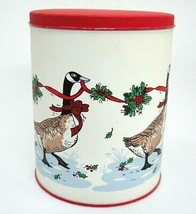 Country Christmas Canadian Geese Tin Canister 7.5&quot; x 6&quot; Potpourri Press ... - £8.13 GBP