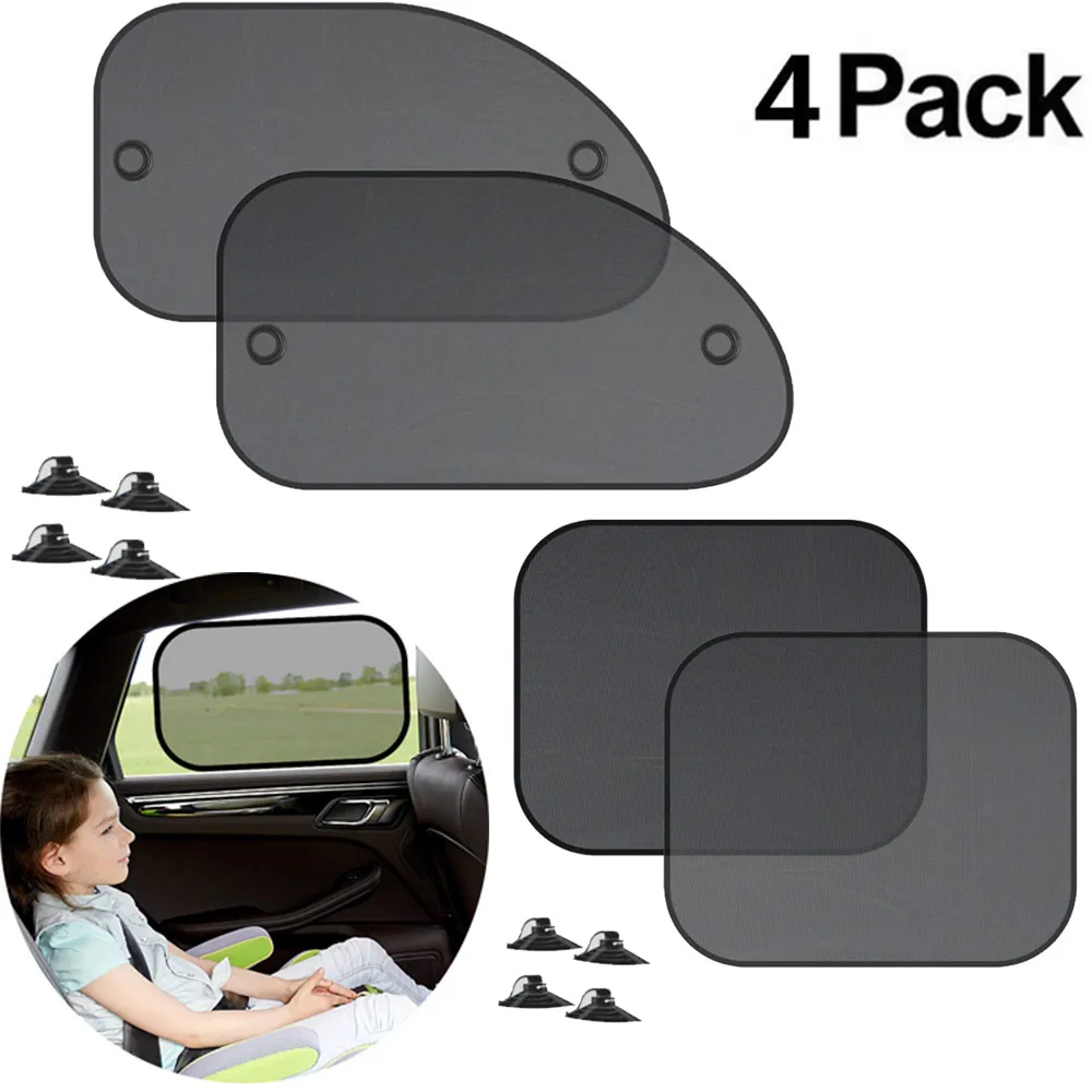 New 4PCS Car Window Sunshade Cover Block For Kids Car Side Window Shade Cling - £11.77 GBP