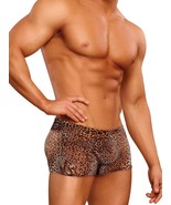 MALE POWER ANIMAL PRINT SHORT LEOPARD SILICONE BONE YARD C RING SIZE LARGE - $25.63