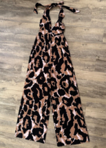 DVF x Target Halter Leopard Neutral Jumpsuit XXS Diane Von Furstenburg P... - $16.39