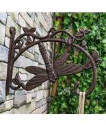 Whimsical Floral Vines Auspicious Dragonfly Plant Holder Wall Bracket Ho... - £20.44 GBP