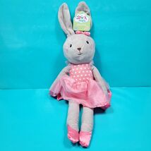 Bunny Rabbit Pink Grey Plush Polka Dot Dress Easter Ballerina Stuffed An... - $25.98 CAD