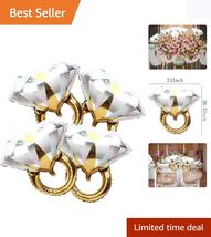 4pcs Diamond Engagement Ring Mylar Balloons - Elegance for Celebration - $11.83