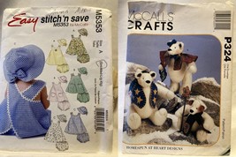 2 McCalls Pattern Stitch n Save M5353 Infants,Crafts P324 Teddy Bears PE... - $4.31