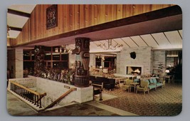 Jasper Park Lodge Lobby Postcard Alberta, Canada Rounded Corners Ektachr... - £4.63 GBP
