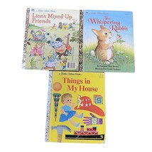 Little Golden Books Vtg Lot 3 Things In My House Whispering Rabbit Lion’s Friend - £6.88 GBP