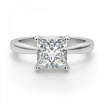 14k White Gold Over 1.30 Ct Princess Cut Diamond Bypass Wedding Engagement Ring - £68.42 GBP