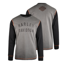 Harley-Davidson Men&#39;s T-Shirt Block Letters Graphic Long Sleeve (S65) - £26.51 GBP