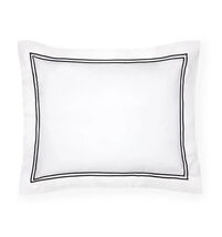 Sferra Grande Hotel White King Sham Black Stripes 100% Cotton Percale It... - $27.00