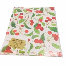 Vintage 70&#39;s 1979 24&quot;x30&quot; + 3&quot;x4&quot; Cards Cherries Gift Wrap By Current NOS - £14.35 GBP