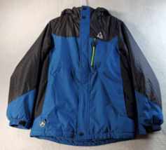 Gerry Hooded Jacket Youth Large Blue Black Diamond Print Long Sleeve Zip... - £15.83 GBP