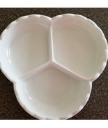 Fenton ~ White Milk Glass ~ 3 Section ~ Candy Dish ~ Hobnail ~ Scalloped... - $56.13 CAD