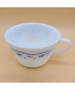 Pyrex Coffee Mug Tea Cup White Milk Glass Morning Blue Flowers - $9.96