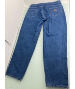 Vintage Carhartt Jeans B17 DST Men 42X34 Tapered Relaxed Work Dark Wash ... - $29.67