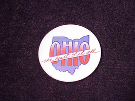 Ohio, The Heart Of It All Pinback Button, Pin - £4.32 GBP