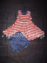 NEW Boutique 4th of July Patriotic Tunic Dress &amp; Shorts Girls Outfit Set - £3.57 GBP+