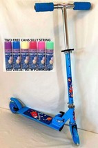 SCOOTER- 33&quot; BLUE 2-WHEEL WITH / DOUBLE STEEL FOOT PAD + ADJ HEIGHT+ FRE... - $48.90