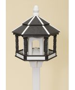 HUGE BIRD FEEDER ~ Amish Handmade Hexagon Recycled Poly in Classic Black... - $369.99
