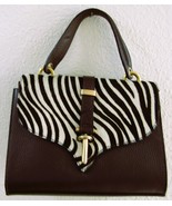 Vintage Italian Vera Pelle Suede and Skin Zebra Shoulder Handbag with Du... - $2,795.29 MXN