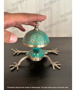 Nautical Brass Green Frog Desk Bell Antique Table Calling Bell Hotel Des... - £33.01 GBP