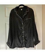 Pink Button Down Pajama Top Nightshirt EUC Black and Pink Polka Dot Size 1x - $13.60 CAD