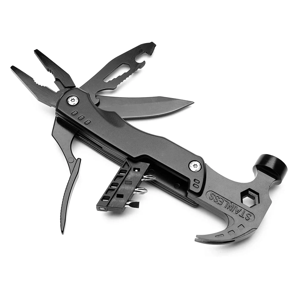 Camping Multitool Hammer 14 All in One Multifunctional Pliers Claw With ... - £36.04 GBP