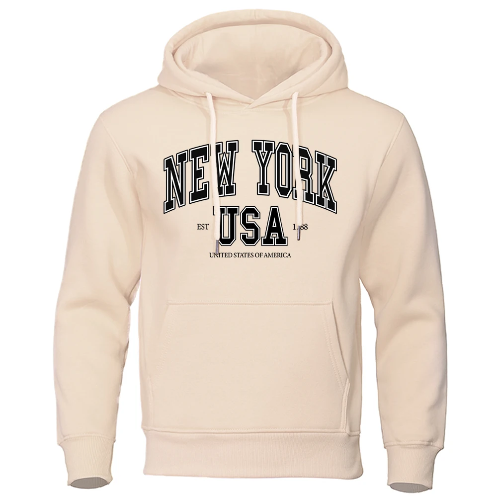 New York Usa Est 1788 Street City Letter Hoody Woman Cotton Soft Clothes Casual  - £83.25 GBP
