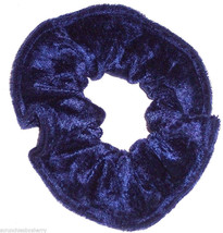 Navy Blue Panne Velvet Hair Scrunchie Scrunchies by Sherry Ponytail Hold... - £5.52 GBP