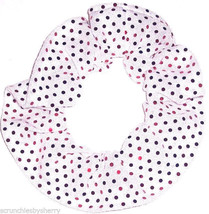 White Red Sequin Dots Hair Scrunchie Scrunchies by Sherry Confetti Dot - £5.45 GBP