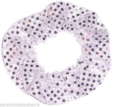 Sterling Silver Sequin Dots Hair Scrunchie Scrunchies by Sherry Confetti Dot - £5.60 GBP