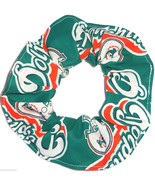 Miami Dolphins Teal Fabric Hair Scrunchie Scrunchies by Sherry NFL Ponytail - £5.47 GBP
