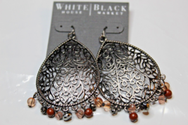 White House Black Market French Wire Dangle Earrings Metallic Beads - £14.09 GBP