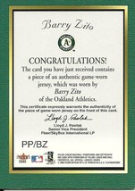 2003 Fleer Platinum Portraits Game Jersey Barry Zito BZ Athletics - £1.95 GBP
