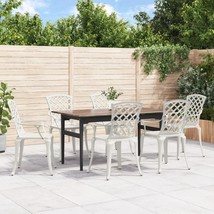 Garden Chairs 6 pcs Cast Aluminium White - £393.87 GBP