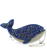 Mary Frances Whale of A Time Gemmed and Jeweled Blue Crossbody Handbag - £145.16 GBP