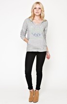 Women&#39;s Jrs Hurley Marled Split Neckline Pullover Fleece Hoodie Gray New $49 - $28.99